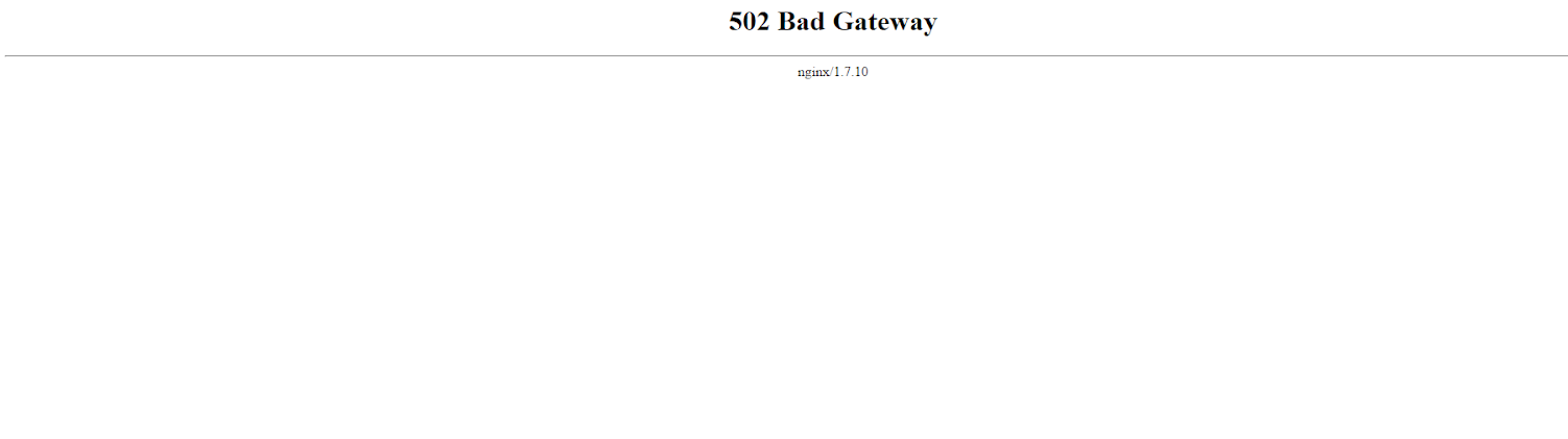 Error bad gateway code