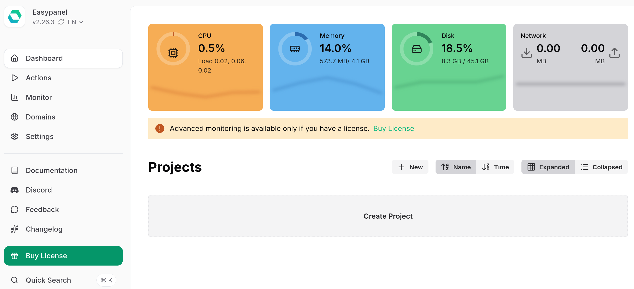One click install cheap EasyPanel VPS