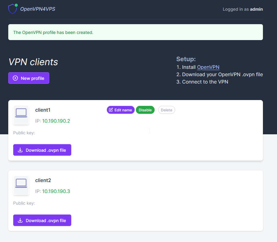 One click install cheap OpenVPN VPS